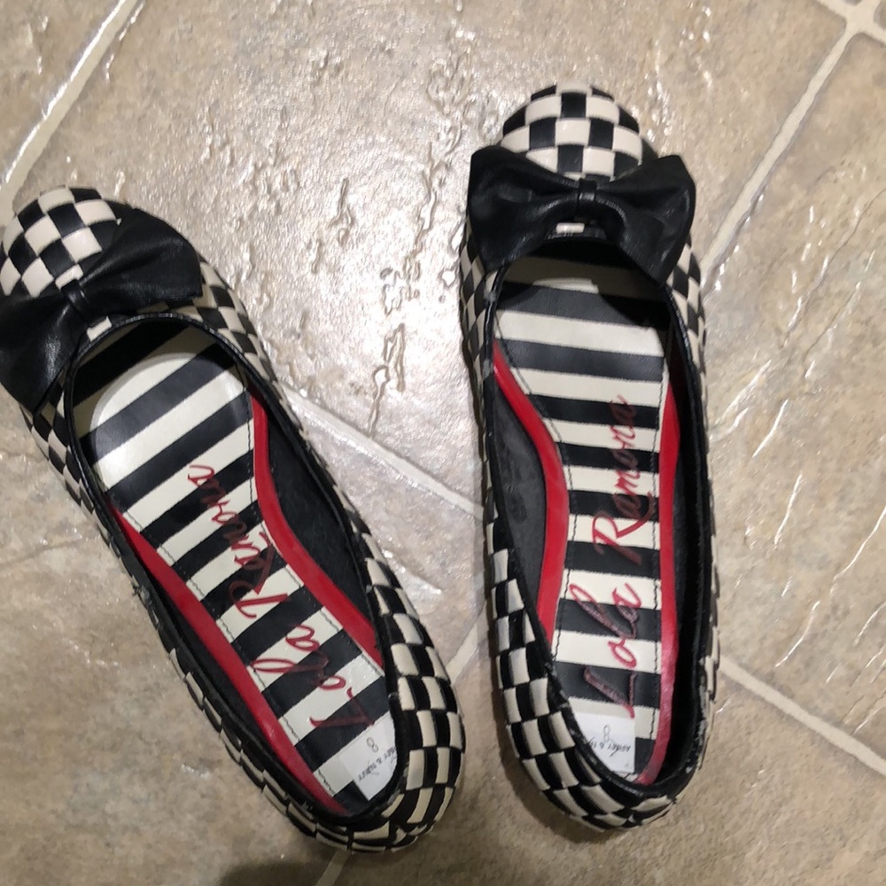 Lola Ramona leather black and white checkerboard heels - Picture 5 of 8